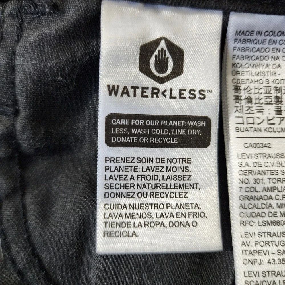 Levi's Women's 720 High Rise Super‎ Skinny Jeans Pants Black Measured Size 33